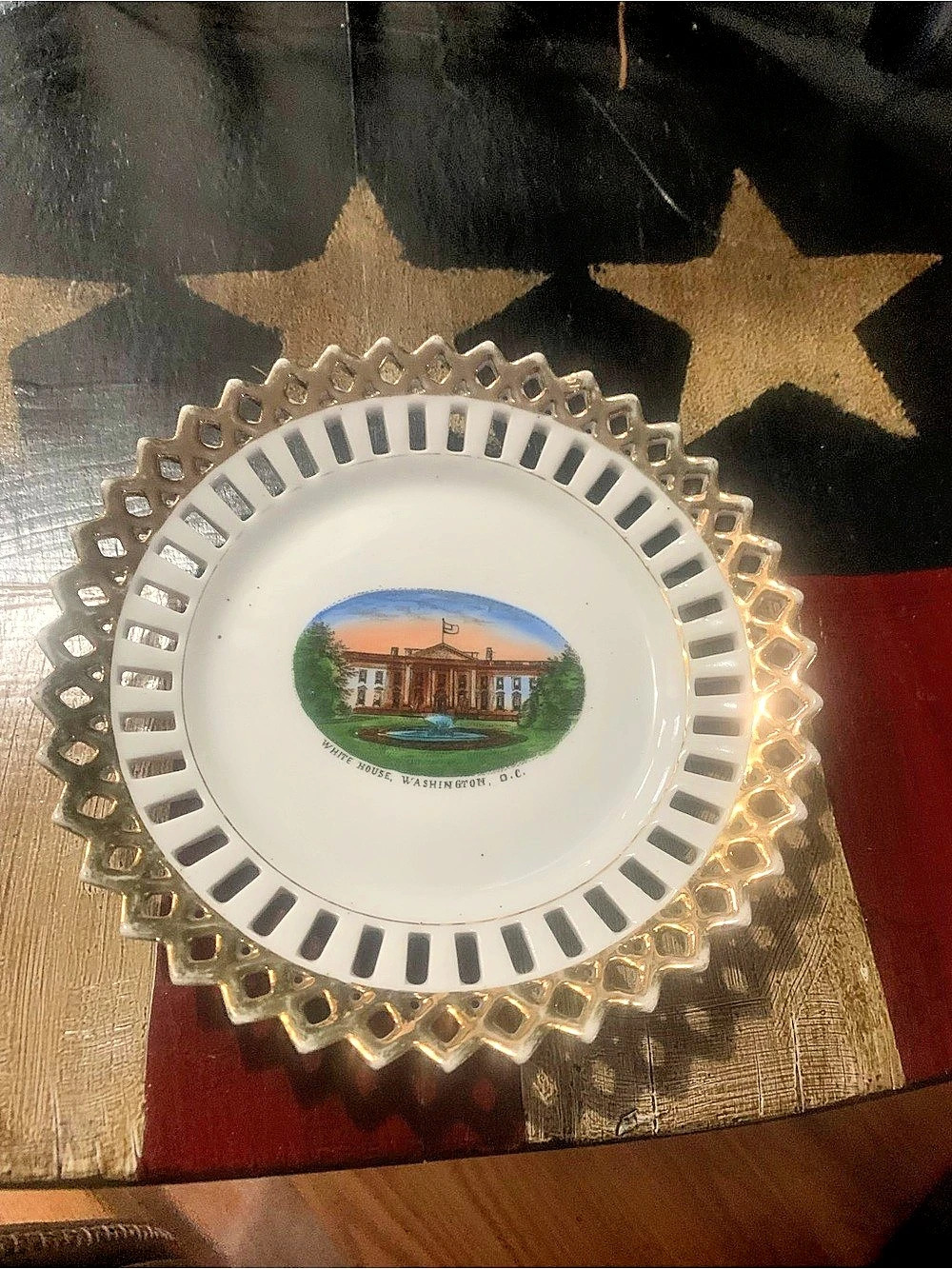 Wagner & Apel Decorative Porcelain Plate in White & Gold